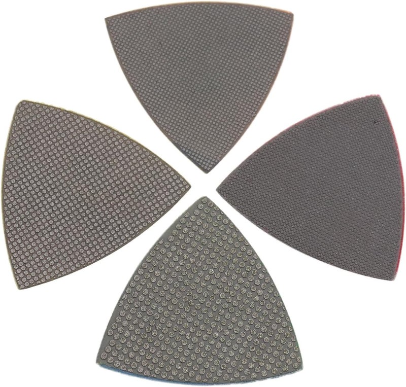 ComeFloor Triangular Diamond Polishing Pads for Corner Edge, Electroplated Sanding Pads for Oscillating Multi-Tools, 3’’(80mm), Grit 60-400, 4PCS - Image 1